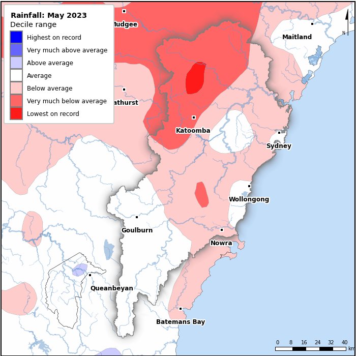 Rainfall deciles: May 2023