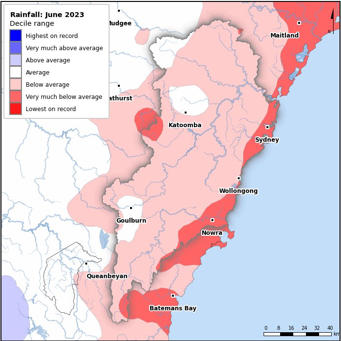 Rainfall deciles: June 2023