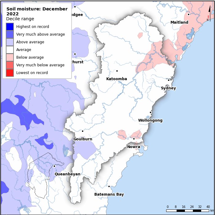 Soil moisture deciles: December 2022