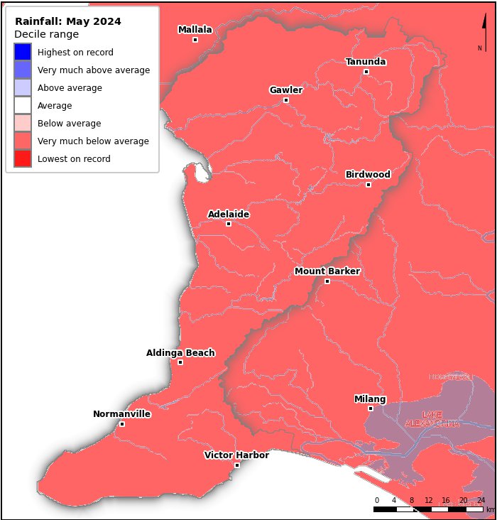 Rainfall deciles: May 2024