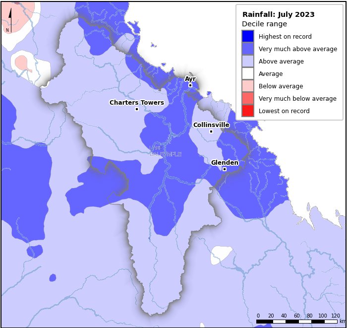 Rainfall deciles: July 2023