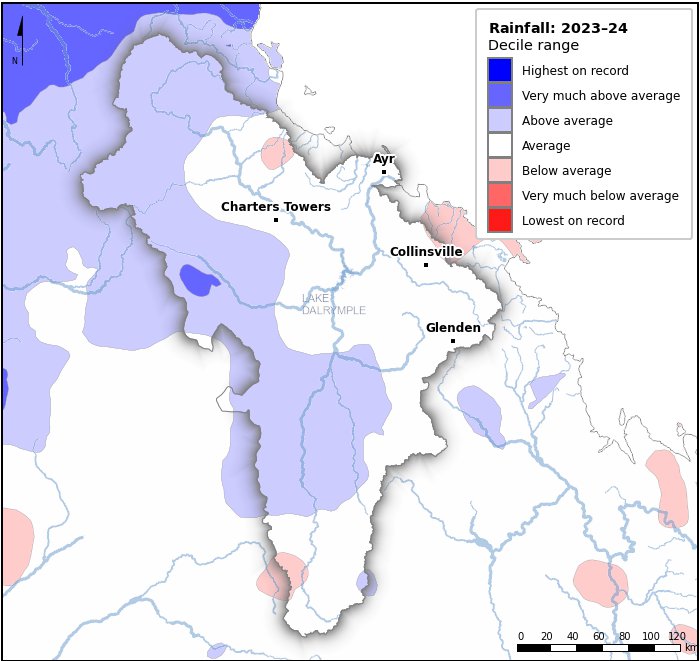 Rainfall deciles: July 2023–June 2024