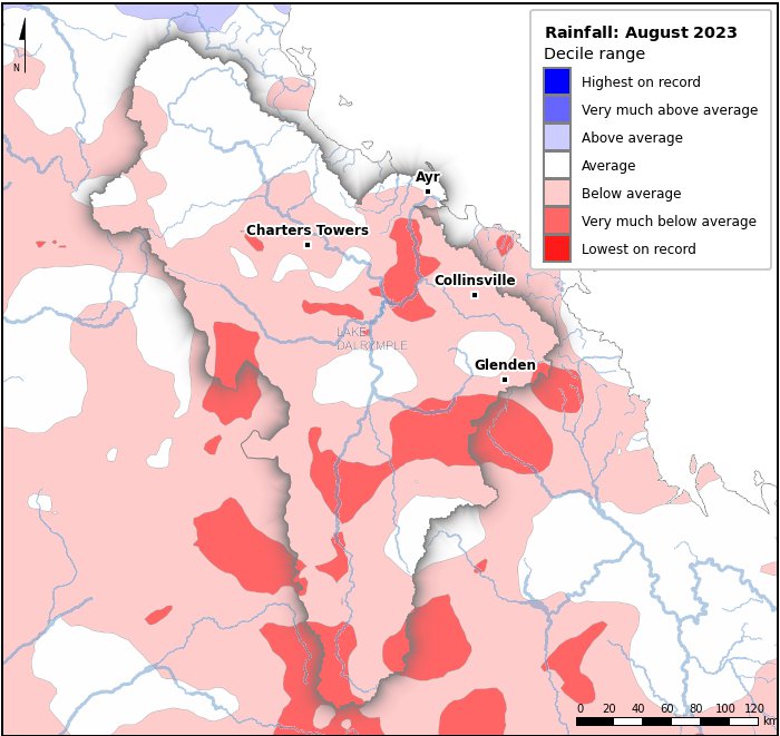 Rainfall deciles: August 2023