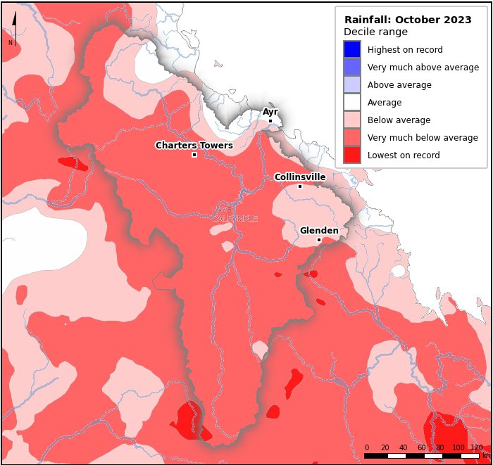 Rainfall deciles: October 2023