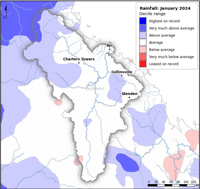 Rainfall deciles: January 2024