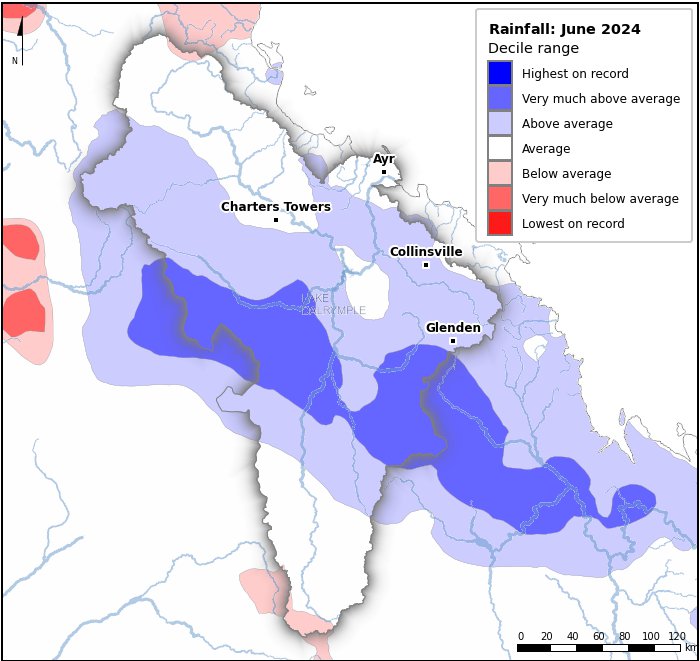 Rainfall deciles: June 2024