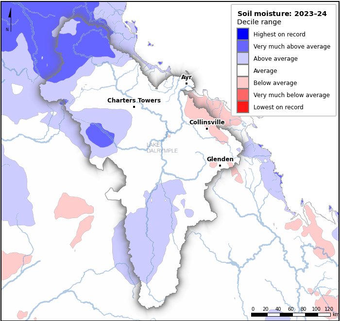 Soil moisture deciles: July 2023–June 2024