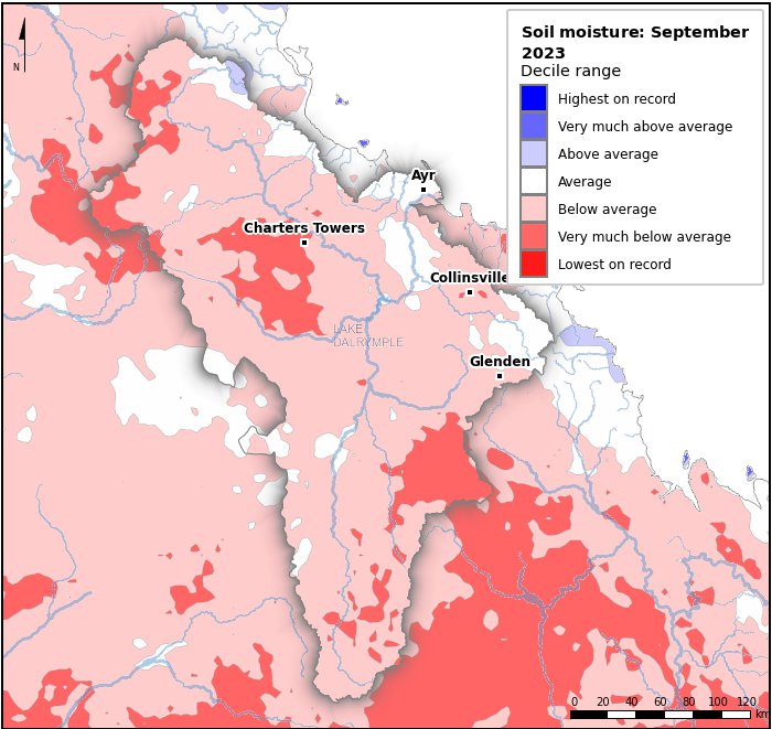 Soil moisture deciles: September 2023