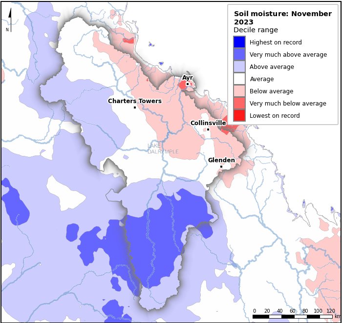 Soil moisture deciles: November 2023