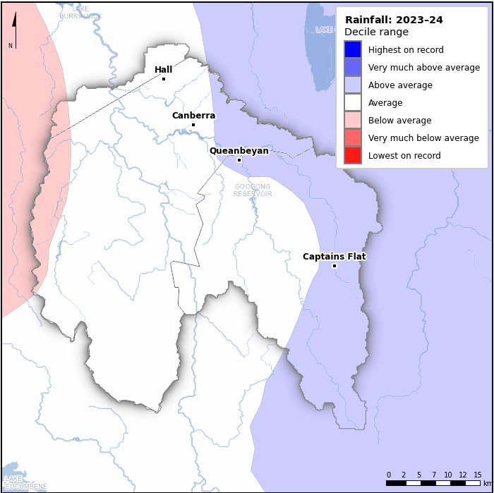 Rainfall deciles: July 2023–June 2024
