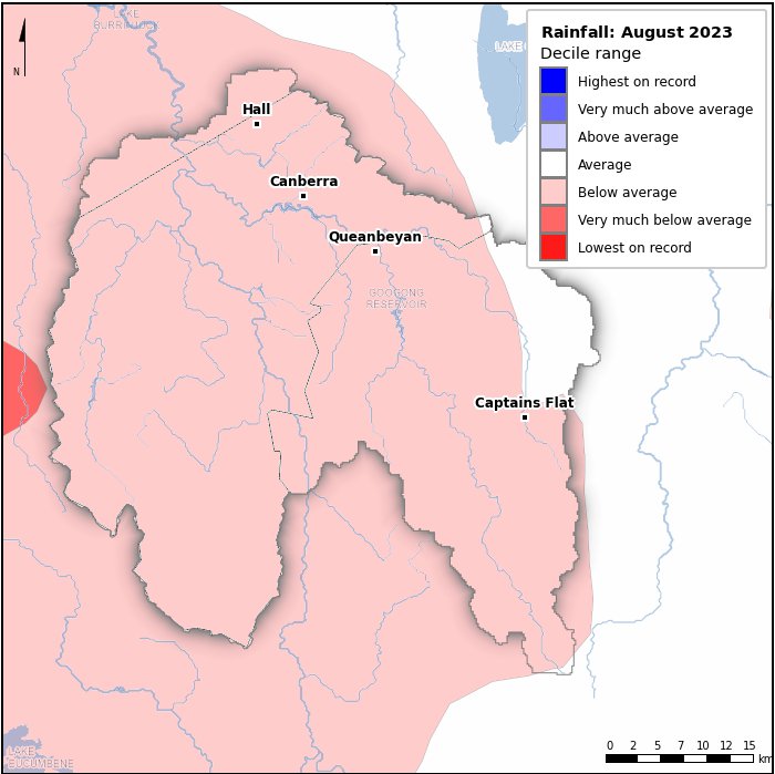 Rainfall deciles: August 2023
