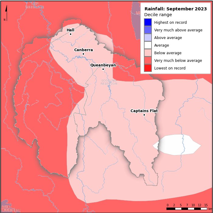 Rainfall deciles: September 2023