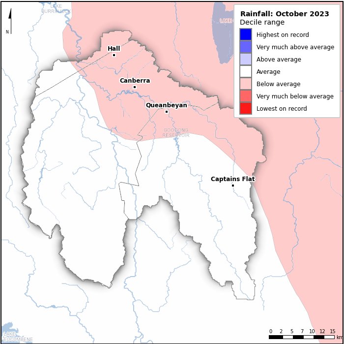 Rainfall deciles: October 2023