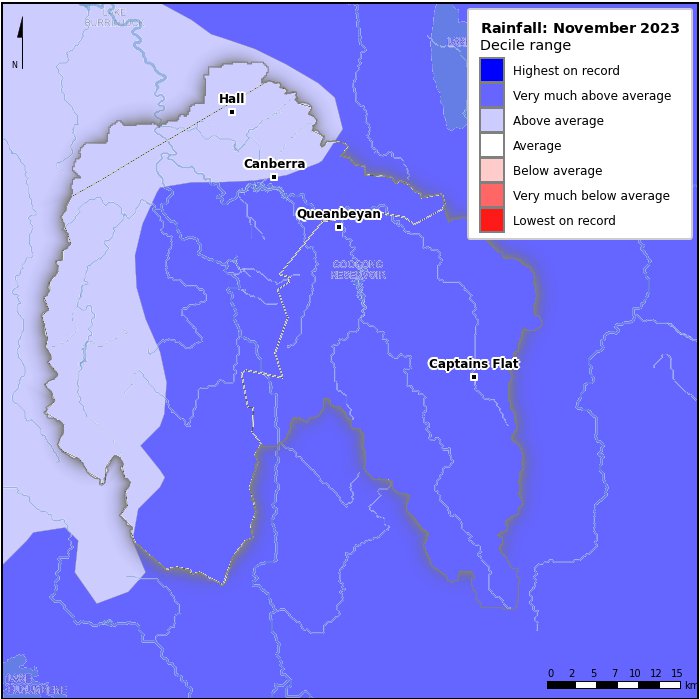 Rainfall deciles: November 2023