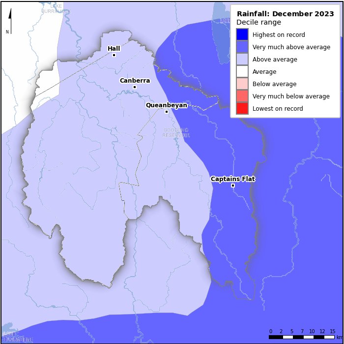 Rainfall deciles: December 2023