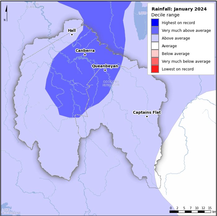 Rainfall deciles: January 2024