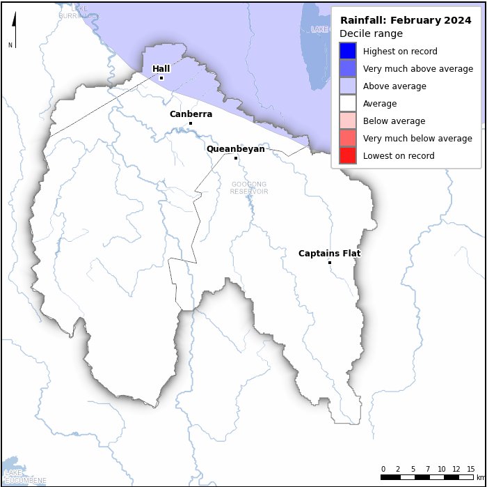 Rainfall deciles: February 2024