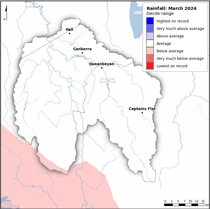 Rainfall deciles: March 2024