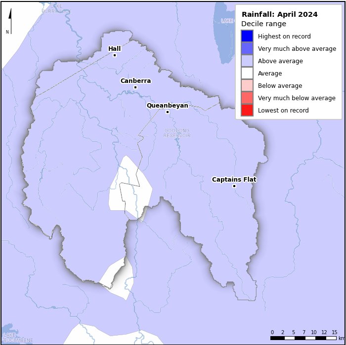 Rainfall deciles: April 2024