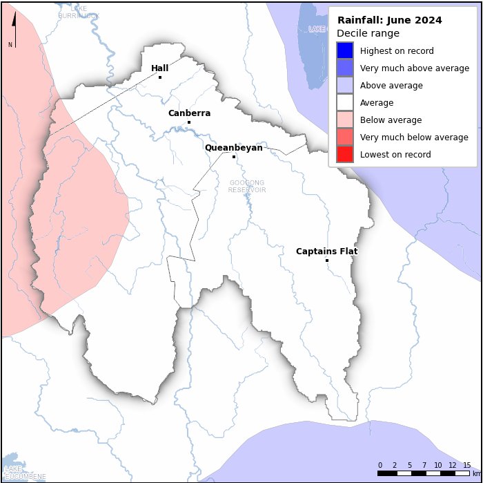 Rainfall deciles: June 2024