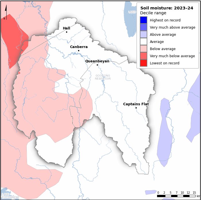 Soil moisture deciles: July 2023–June 2024