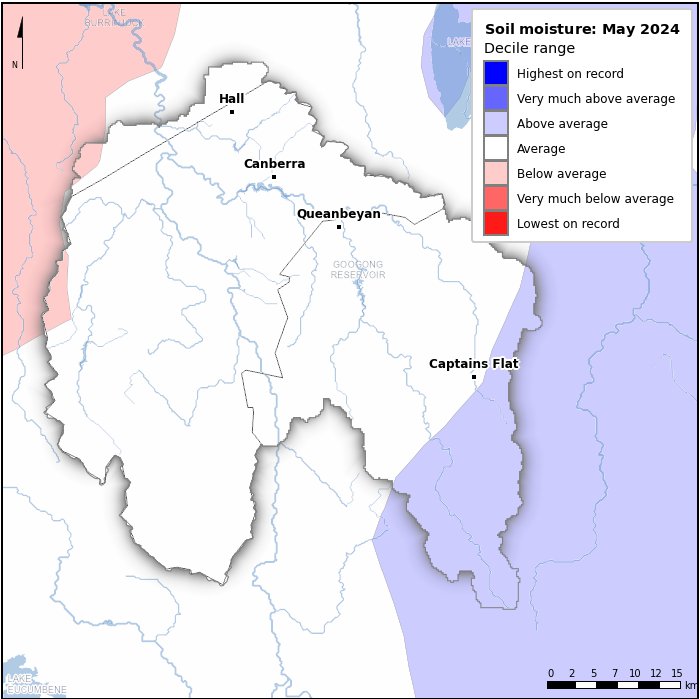 Soil moisture deciles: May 2024