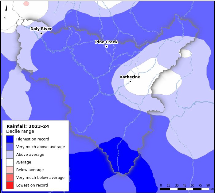 Rainfall deciles: July 2023–June 2024