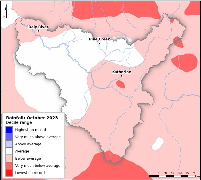 Rainfall deciles: October 2023