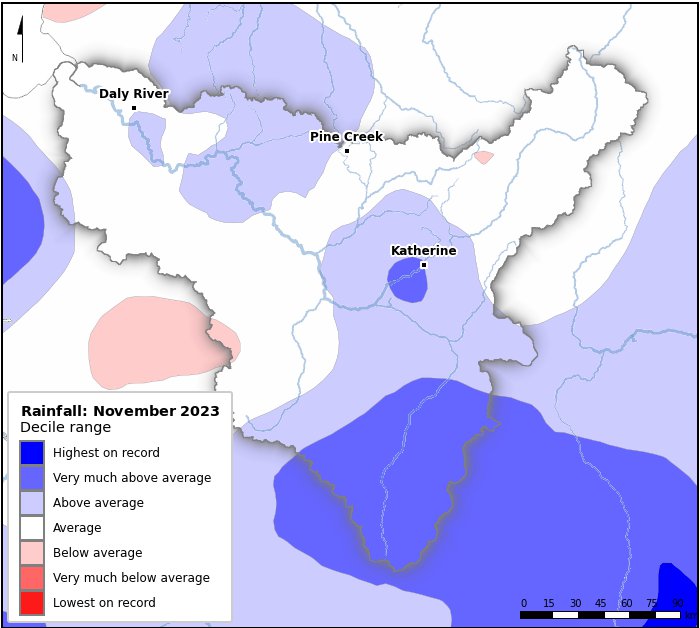 Rainfall deciles: November 2023