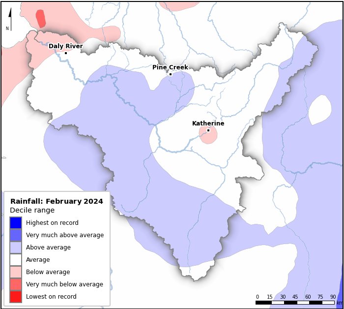 Rainfall deciles: February 2024
