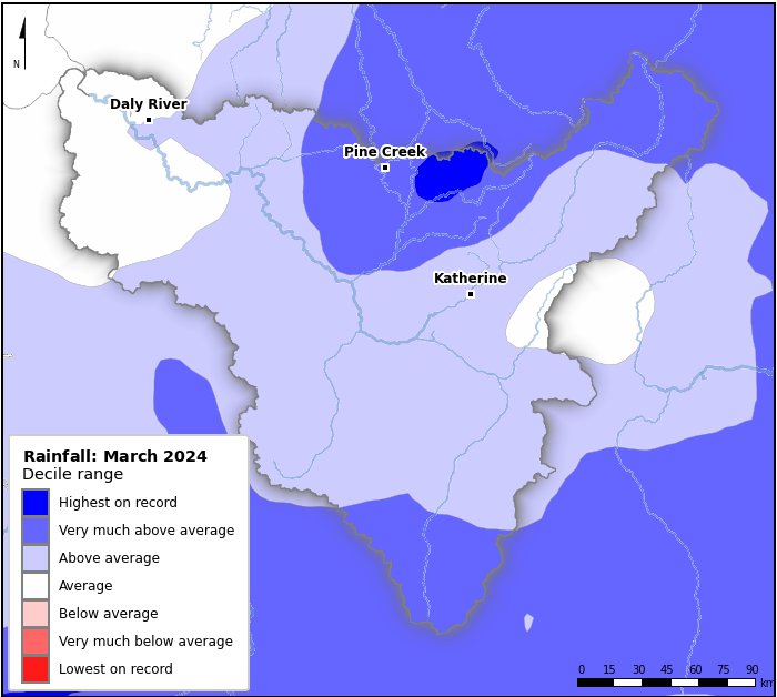 Rainfall deciles: March 2024
