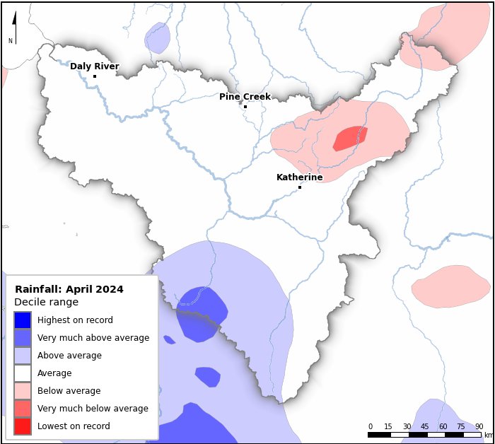 Rainfall deciles: April 2024