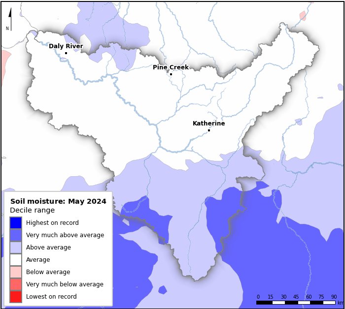 Soil moisture deciles: May 2024