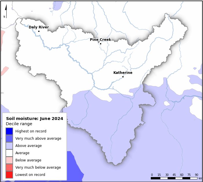Soil moisture deciles: June 2024