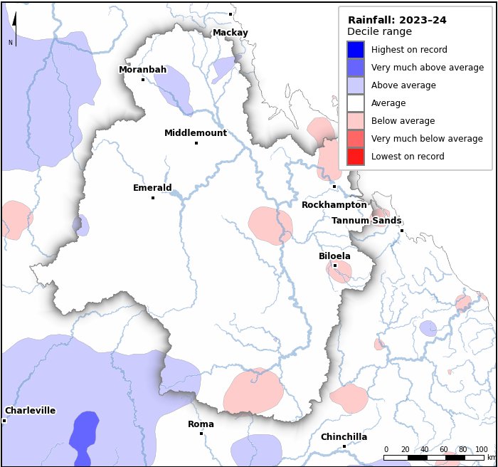 Rainfall deciles: July 2023–June 2024