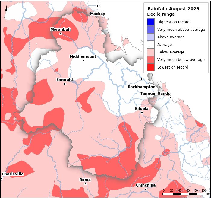 Rainfall deciles: August 2023