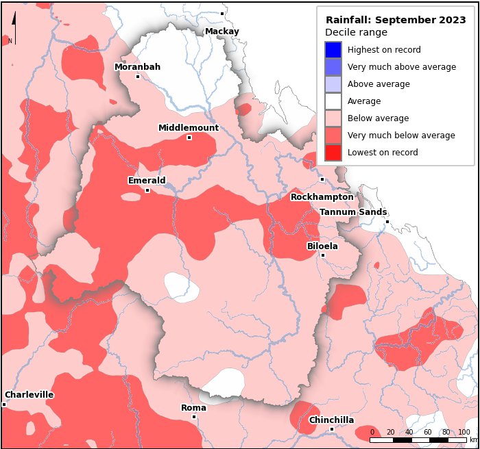 Rainfall deciles: September 2023