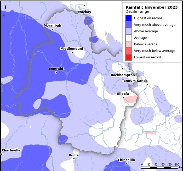 Rainfall deciles: November 2023