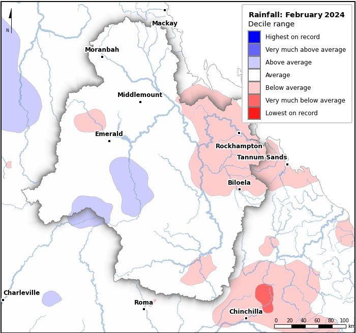 Rainfall deciles: February 2024