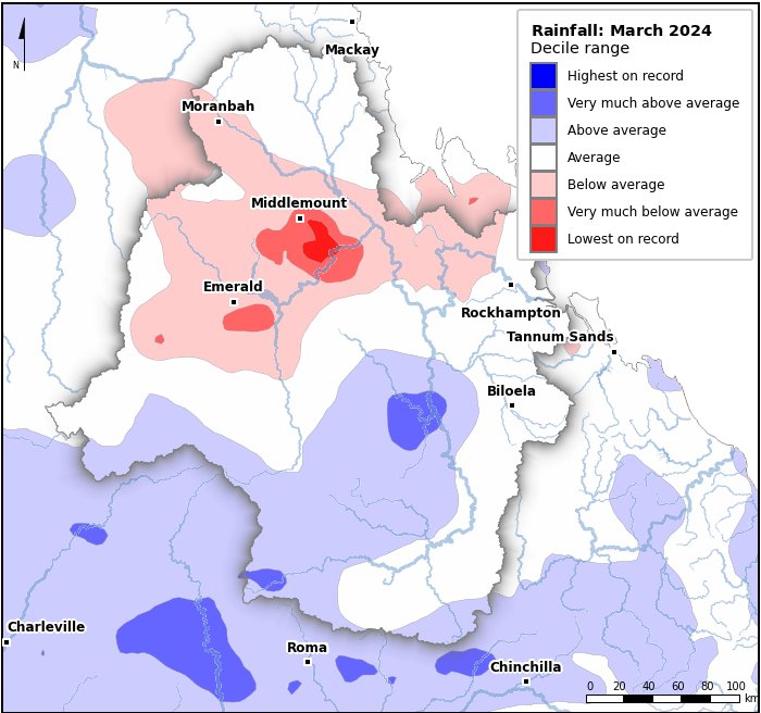 Rainfall deciles: March 2024