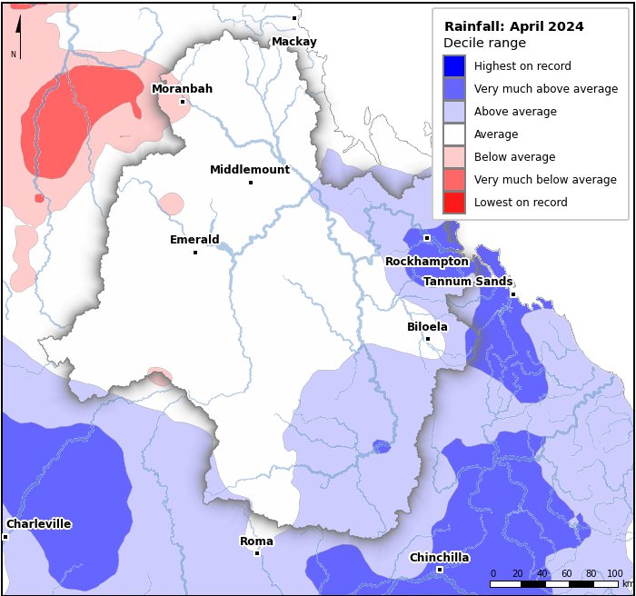 Rainfall deciles: April 2024