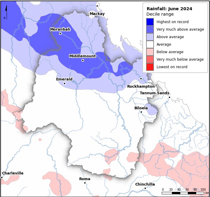 Rainfall deciles: June 2024
