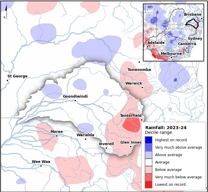 Rainfall deciles: July 2023–June 2024