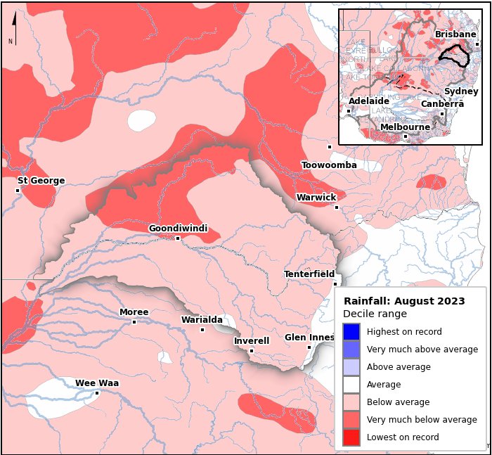 Rainfall deciles: August 2023