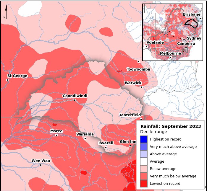 Rainfall deciles: September 2023