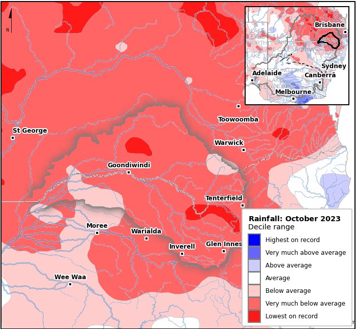 Rainfall deciles: October 2023