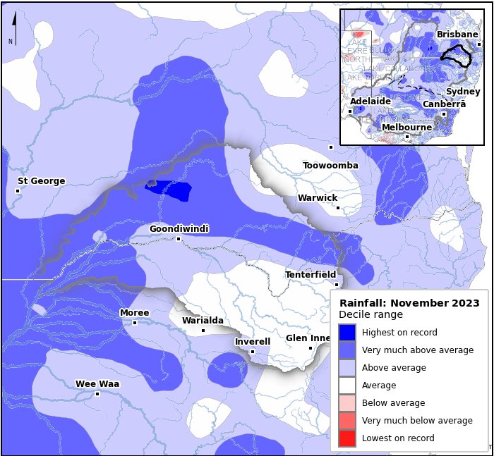 Rainfall deciles: November 2023