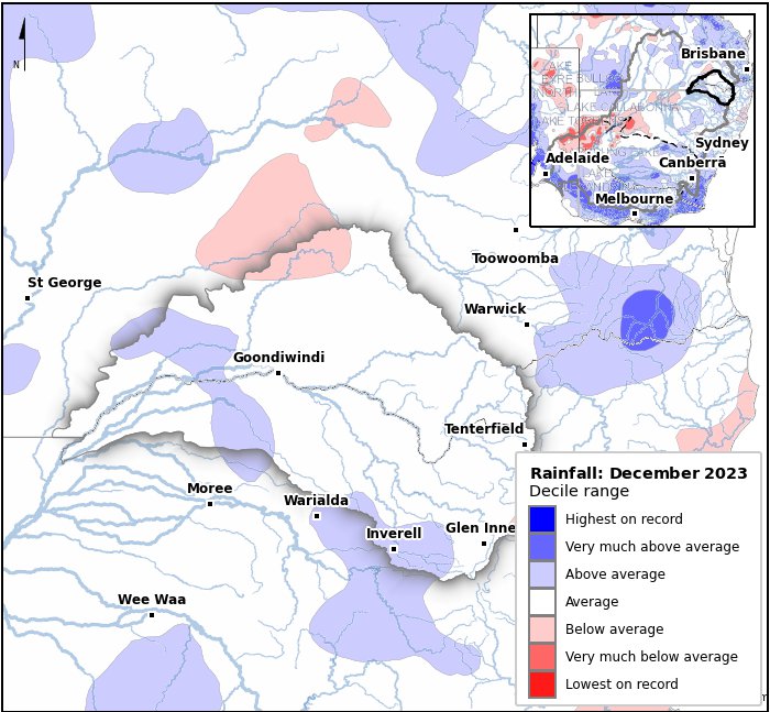Rainfall deciles: December 2023