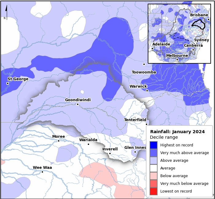 Rainfall deciles: January 2024