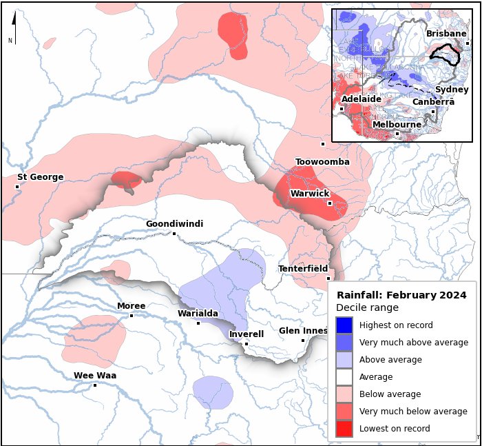 Rainfall deciles: February 2024